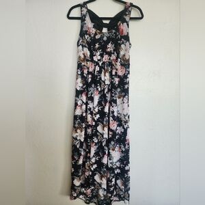 Floral Black and Pink Women's Dress